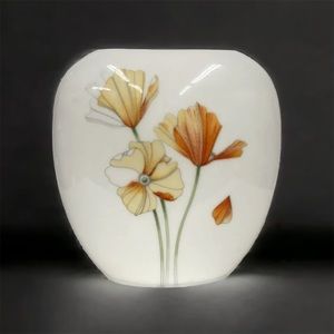 Toyo Japan Porcelain Vase Orange Poppies Designed by Fiona Stokes